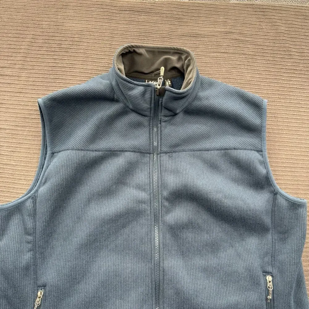 REI Vest Men 2XL Blue Polyester Full Zip Outdoors‎ Hiking Exploring Sleeveless.